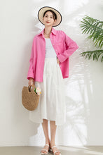 Load image into Gallery viewer, Spring Summer Pink Cotton Shirt C3298
