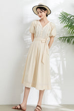 Load image into Gallery viewer, Women&#39;s V neck Midi Dress C3301
