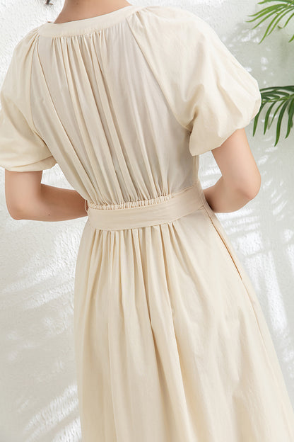 Women's V neck Midi Dress C3301