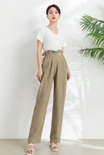 Load image into Gallery viewer, Wide Leg Long Linen Pants C3302
