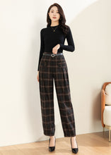 Load image into Gallery viewer, Harem Wool Pants, Wool Tapered Pants C3598
