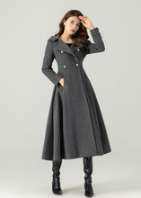 Load image into Gallery viewer, Long Wool Coat, Hooded Wool Coat, Winter Wool Coat C3704
