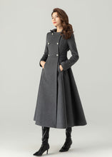 Load image into Gallery viewer, Long Wool Coat, Hooded Wool Coat, Winter Wool Coat C3704
