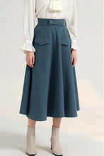 Load image into Gallery viewer, Midi high wasit womens winter wool skirt C3431
