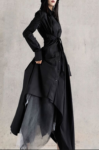 Long sleeves irregular spring dress women C3482