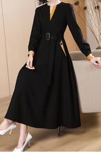 Load image into Gallery viewer, Women&#39;s Black Autumn Winter Dress  C3626

