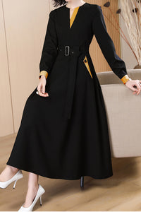 Women's Black Autumn Winter Dress  C3626