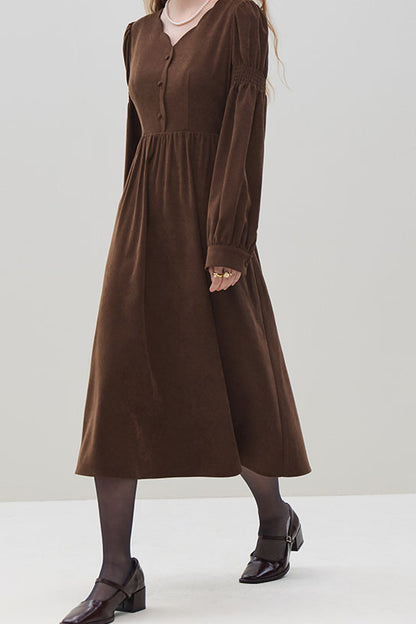 French Vintage Long Sleeved Dress  C3632