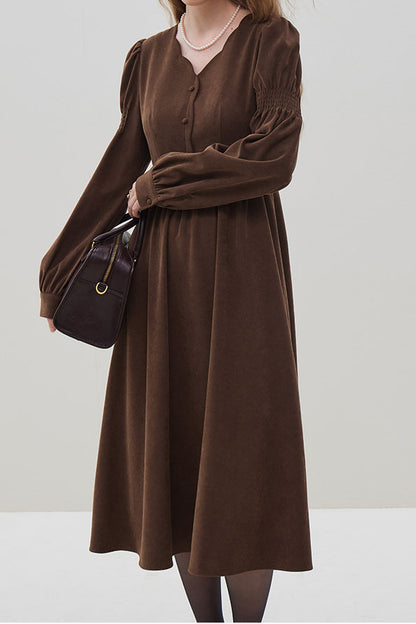 French Vintage Long Sleeved Dress  C3632