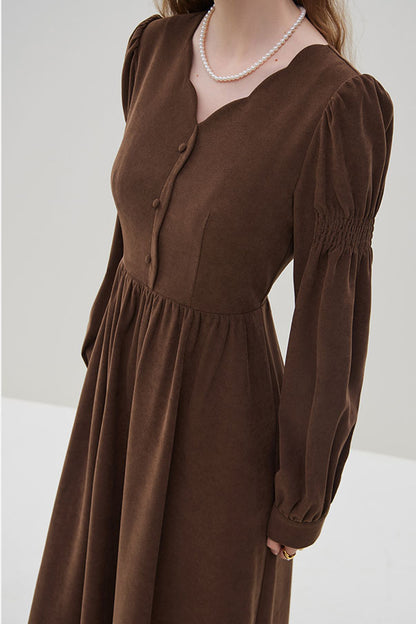 French Vintage Long Sleeved Dress  C3632