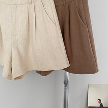 Load image into Gallery viewer, Summer cotton and linen wide leg shorts C3398
