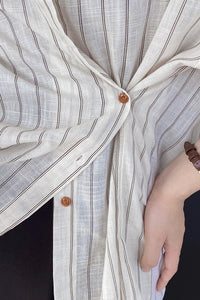 Irregular striped long sleeved shirt C3395
