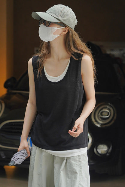 Women's Fake Two Knitted Vests C3365