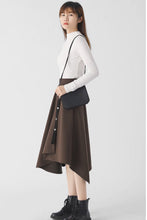 Load image into Gallery viewer, A line irregular wool skirt with elastic waist C3429
