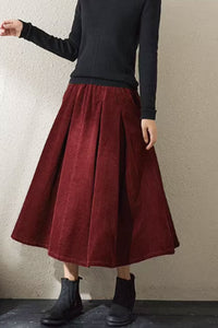 A line swing corduroy spring skirt C3902