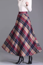 Load image into Gallery viewer, A line plaid long wool skirt C3712
