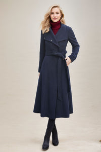 Women Asymmetrical Elegant Wool Coat C713