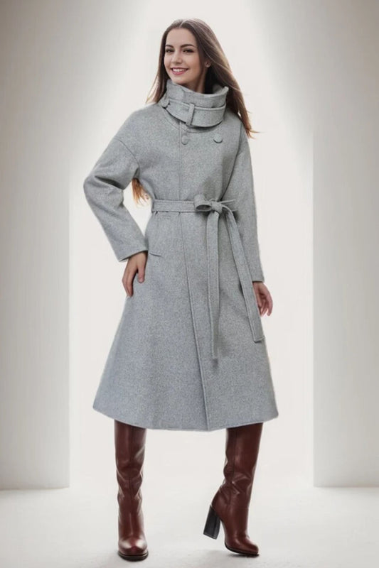 women's wool maxi coat C961