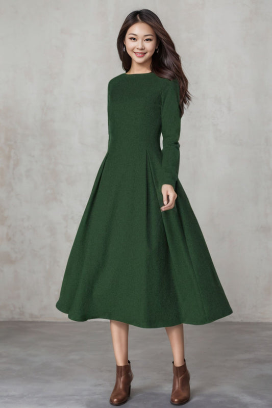 Princess Long winter wool dress C4334