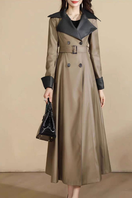 Trench Coat Women, Double Breasted Coat C3605