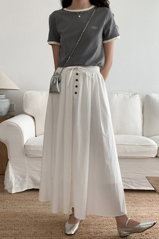 Women's white midi skirt C3341