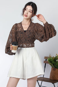 Long Sleeves Lace Blouse C3327