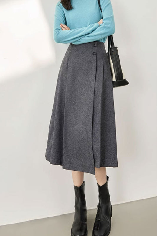 Warm a line winter wool skirt C3522