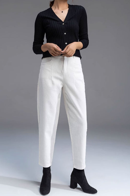 Tapered Corduroy Pants, Long Corduroy Pants C3514