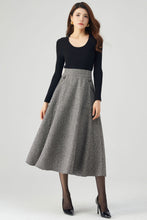 Load image into Gallery viewer, Wool Skirt, Midi Skirt Women C3551
