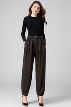 Load image into Gallery viewer, Wool Harem Pants, Long Wool Pants Women C3588
