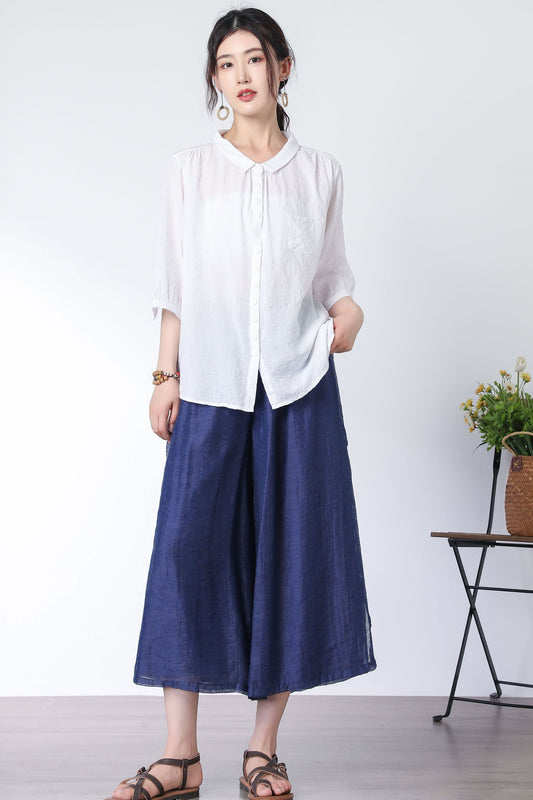 Summer White Cotton Shirt C3323