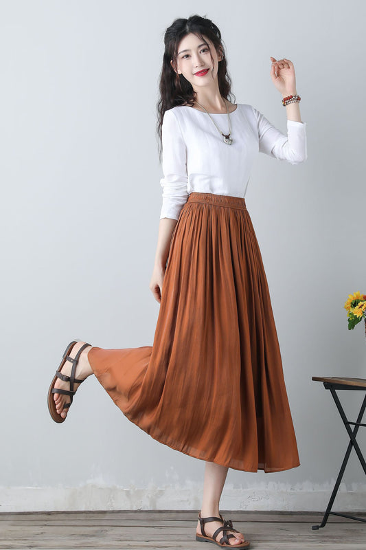 Women's Summer Elastic Waist Skirt C3461