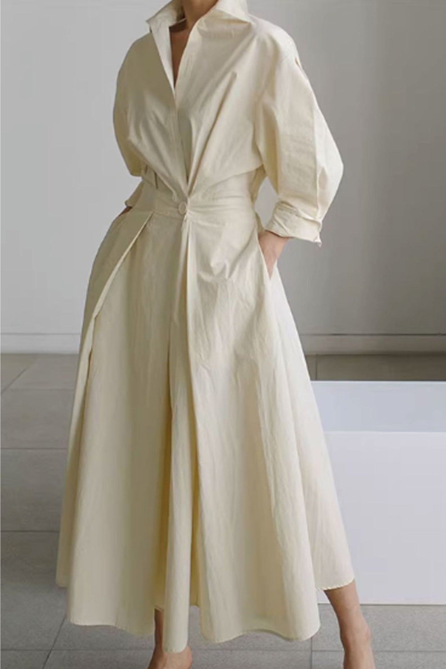Loose fitting womens dresses with elastic waist C3486