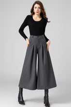 Load image into Gallery viewer, Palazzo Wool Pants Women, Wide Leg Pants C3587
