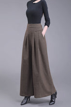 Load image into Gallery viewer, High waist wide leg winter wool pants women C3436
