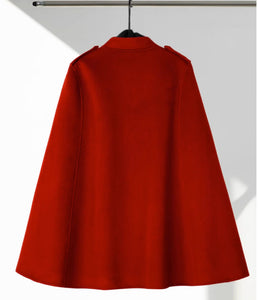 Double breasted winter wool cape women C3653