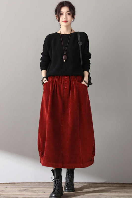 Autumn winter Corduroy Skirt, Plus size skirt C1813