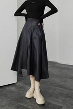 Load image into Gallery viewer, High waist winter PU skirt women C3520
