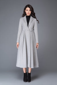 vintage inspired long wool princess coat C2923