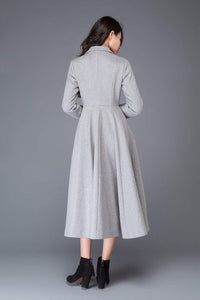 vintage inspired long wool princess coat C2923