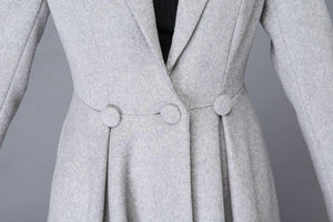 vintage inspired long wool princess coat C2923