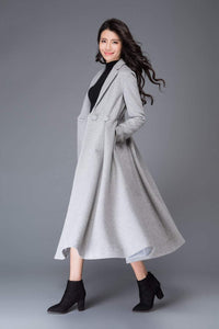 vintage inspired long wool princess coat C2923