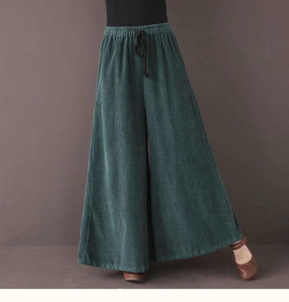 Elastic waist corduroy pants women TT5038