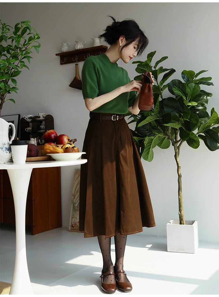 Midi corduroy womens skirts TT5042