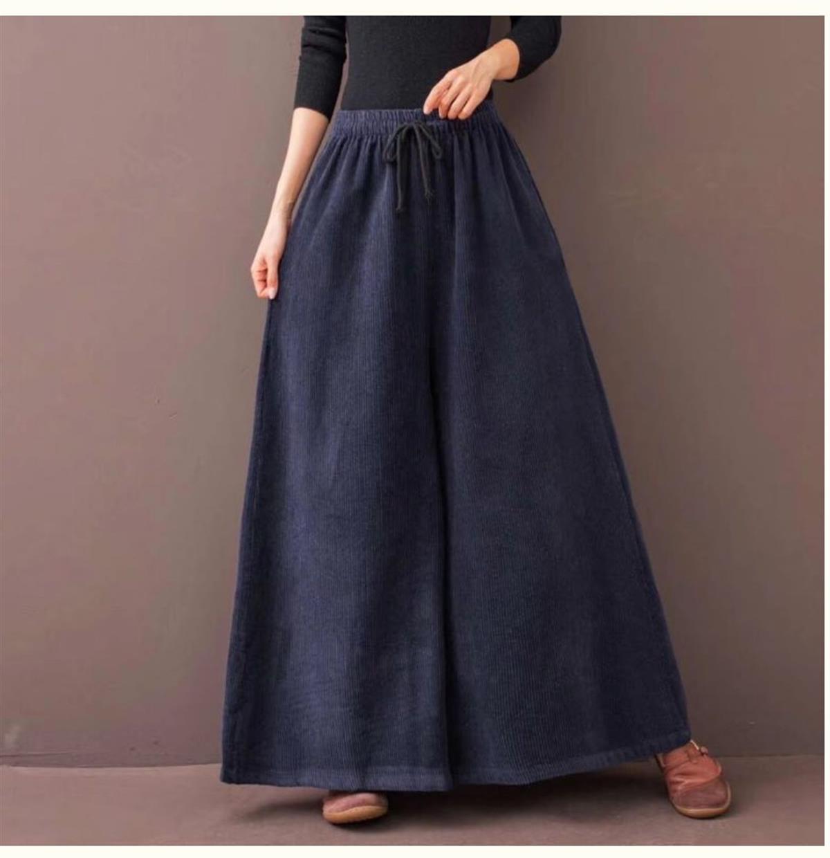 Elastic waist corduroy pants women TT5038