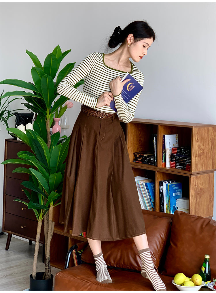 Midi corduroy womens skirts TT5042