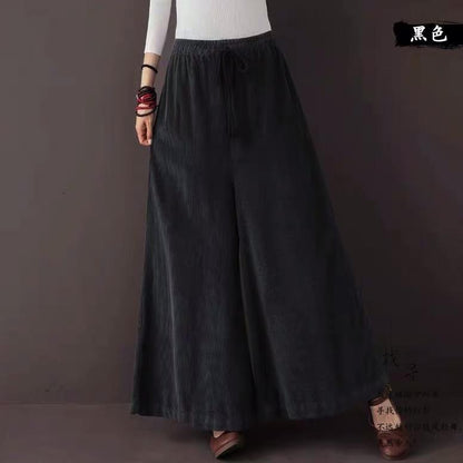 Elastic waist corduroy pants women TT5038