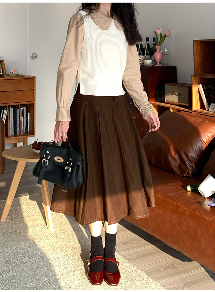 Midi corduroy womens skirts TT5042