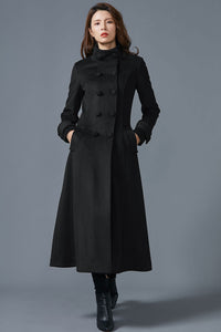 Double breasted womens wool winter coat C1621