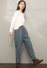 Load image into Gallery viewer, Casual Elastic Waist Cropped Linen Pants C1969
